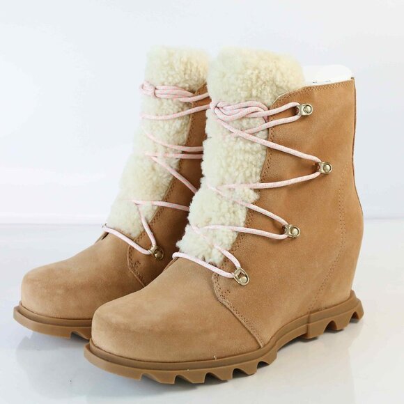 Sorel Shoes - New!  Sorel Joan of Arctic Wedge III Lace Cozy in Tawny Buff, Size 11